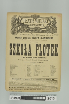 SZKOŁA PLOTEK (The school for scandal)