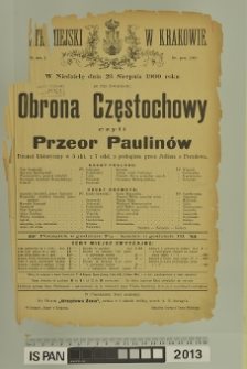 OBRONA CZĘSTOCHOWY CZYLI PRZEOR PAULINÓW