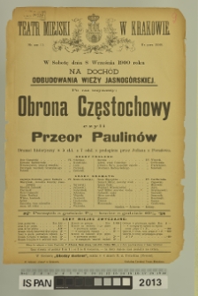 OBRONA CZĘSTOCHOWY CZYLI PRZEOR PAULINÓW