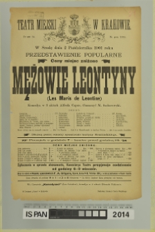 MĘŻOWIE LEONTYNY (Les Maris Leontine)