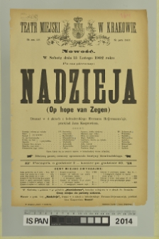 NADZIEJA (Op hope van Zegen)