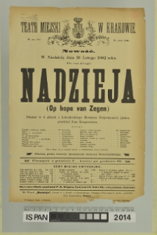 NADZIEJA (Op hope van Zegen)