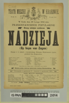 NADZIEJA (Op hope van Zegen)