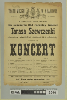 KU UCZCZENIU XLI ROCZNICY ŚMIERCI TARASA SZEWCZENKI