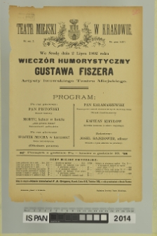 WIECZ&Oacute;R HUMORYSTYCZNY GUSTAWA FISZERA
