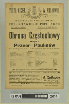OBRONA CZĘSTOCHOWY CZYLI PRZEOR PAULINÓW
