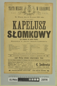 KAPELUSZ SŁOMKOWY (Le chapeau de paile d'Italie) (Słomkowy kapelusz)