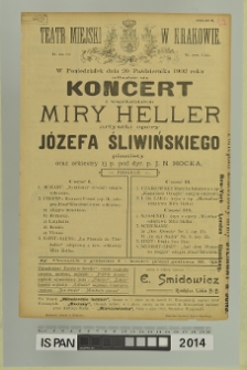 KONCERT Z WSPÓŁUDZIAŁEM MIRY HELLER