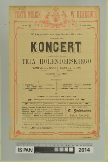 KONCERT ZE WSPÓŁUDZIAŁEM TRIA HOLENDERSKIEGO