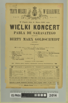 WIELKI KONCERT PABLA DE SARASATEGO