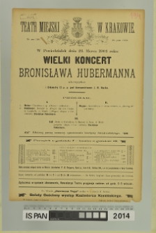 WIELKI KONCERT BRONISŁAWA HUBERMANNA