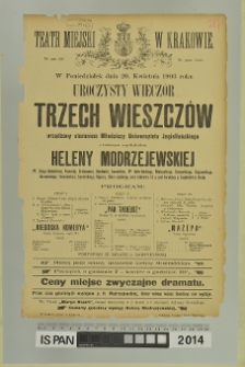 UROCZYSTY WIECZ&Oacute;R TRZECH WIESZCZ&Oacute;W