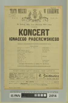 KONCERT IGNACEGO PADEREWSKIEGO