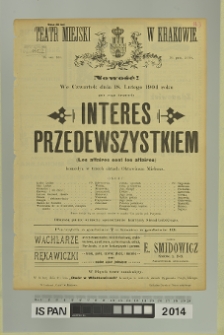 INTERES PRZEDEWSZYSTKIEM (Les affaires sont les affaires) (Interes przedewszystkim)
