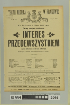 INTERES PRZEDEWSZYSTKIEM (Les affaires sont les affaires) (Interes przedewszystkim)