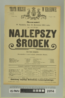 NAJLEPSZY ŚRODEK (Le bon moyen)