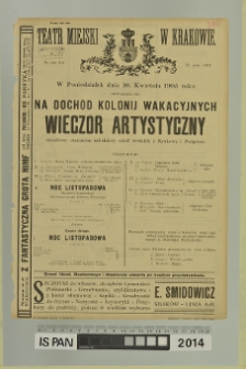 WIECZ&Oacute;R ARTYSTYCZNY (Noc listopadowa)