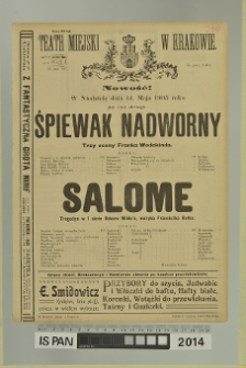ŚPIEWAK NADWORNY, SALOME