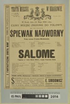 ŚPIEWAK NADWORNY, SALOME