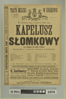 KAPELUSZ SŁOMKOWY (La chapeau de paille d'Italie)