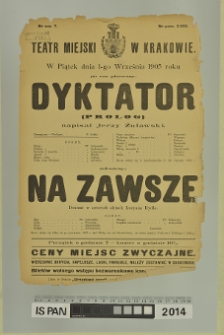 DYKTATOR, NA ZAWSZE