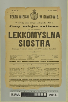LEKKOMYŚLNA SIOSTRA