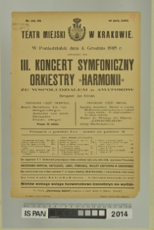 III KONCERT SYMFONICZNY ORKIESTRY HARMONII
