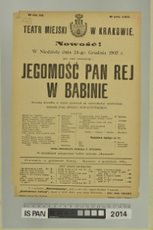 JEGOMOŚĆ PAN REJ W BABINIE