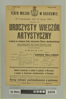 UROCZYSTY WIECZÓR ARTYSTYCZN