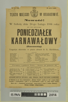 PONIEDZIAŁEK KARNAWAŁOWY