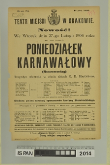 PONIEDZIAŁEK KARNAWAŁOWY