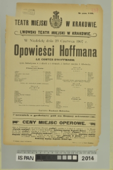 OPOWIEŚCI HOFFMANA (Le Contes D'Hoffmann)