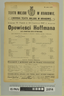 OPOWIEŚCI HOFFMANA (Le Contes D'Hoffmann)