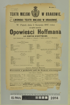 OPOWIEŚCI HOFFMANA (Le Contes D'Hoffmann)