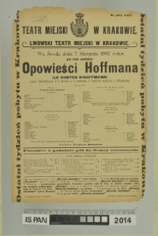 OPOWIEŚCI HOFFMANA (Le Contes D'Hoffmann)