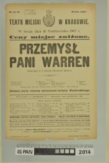 PRZEMYSŁ PANI WARREN (Profesja Pani Warren)