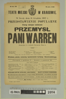 PRZEMYSŁ PANI WARREN (Profesja Pani Warren)