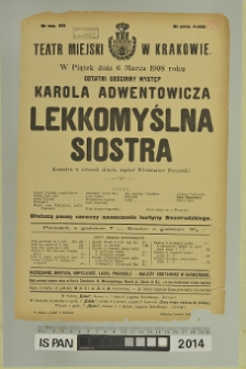 LEKKOMYŚLNA SIOSTRA