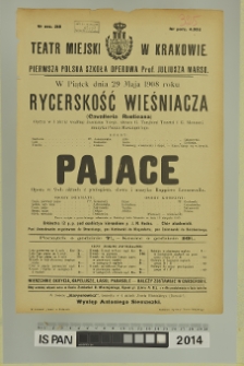 RYCERSKOŚĆ WIEŚNIACZA (Cavalleria Rusticana)