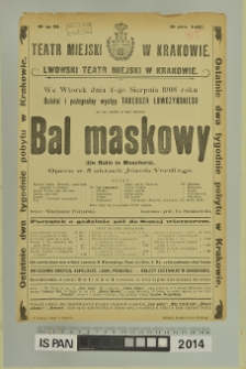 BAL MASKOWY (Un Ballo in Maschera)