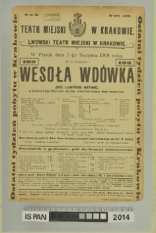 WESOŁA WD&Oacute;WKA (Die Lustige Witwe)