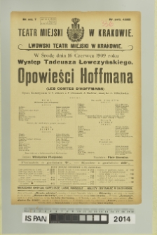 OPOWIEŚCI HOFFMANA (les contes d’Hoffmann)