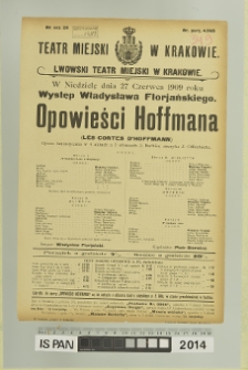 OPOWIEŚCI HOFFMANA (les contes d’Hoffmann)