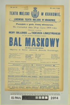 BAL MASKOWY (Un ballo in maschera)