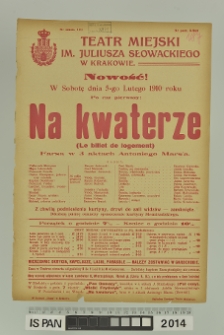 NA KWATERZE (Le billet de logement)
