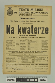 NA KWATERZE (Le billet de logement)