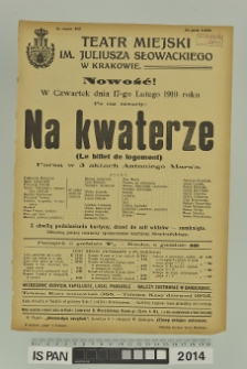 NA KWATERZE (Le billet de logement)