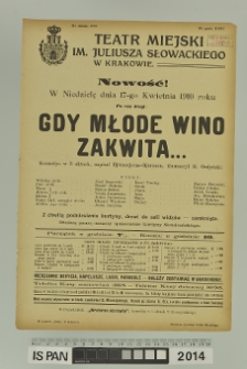 GDY MŁODE WINO ZAKWITA…