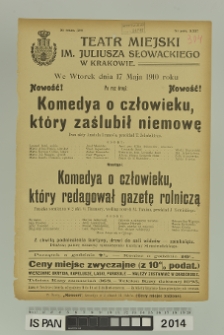 KOMEDYA O CZŁOWIEKU, KTÓRY ZAŚLUBIŁ NIEMOWĘ (fr)