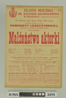 MAŁŻEŃSTWO AKTORKI